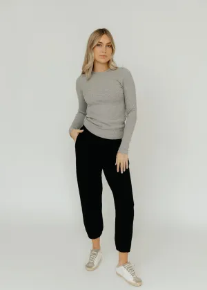 Velvet Camino Top in Heather Grey