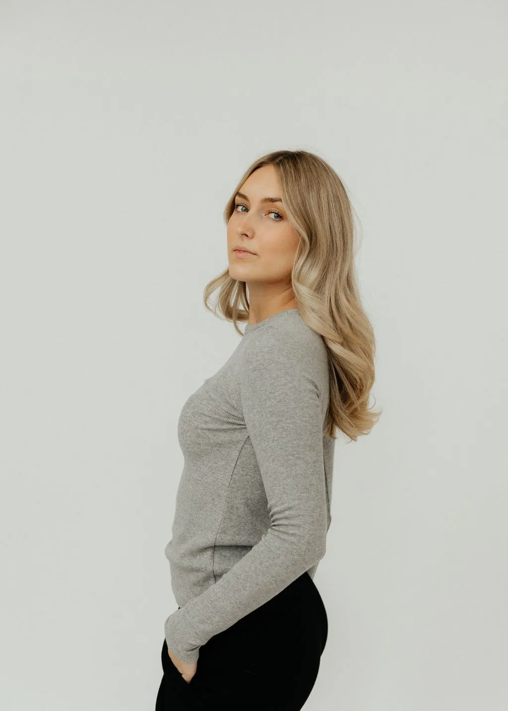 Velvet Camino Top in Heather Grey