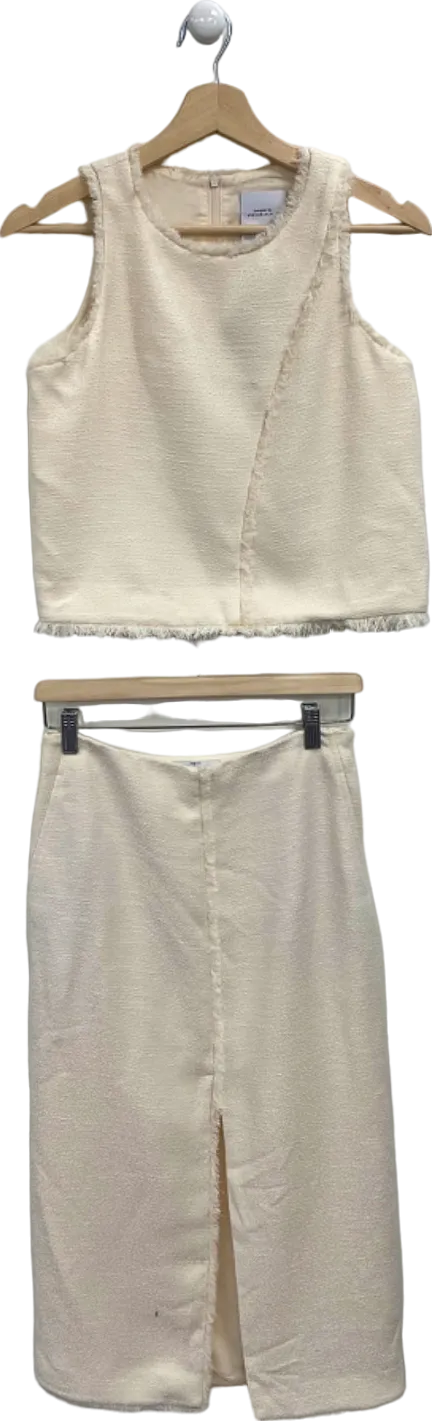 Viktoria Chan White Two-Piece Top and Skirt Set S
