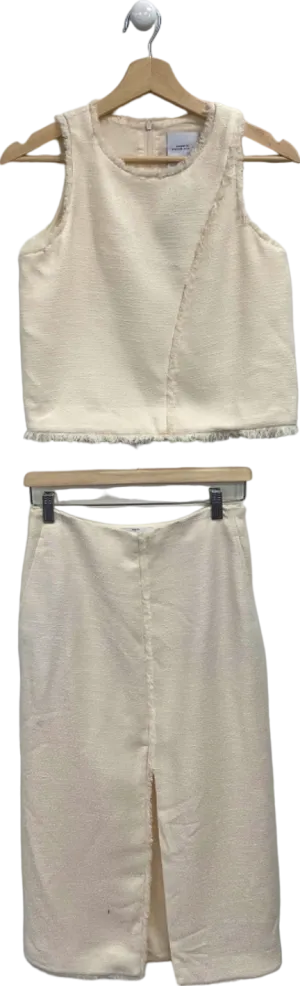 Viktoria Chan White Two-Piece Top and Skirt Set S