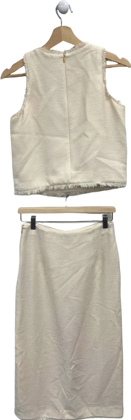 Viktoria Chan White Two-Piece Top and Skirt Set S
