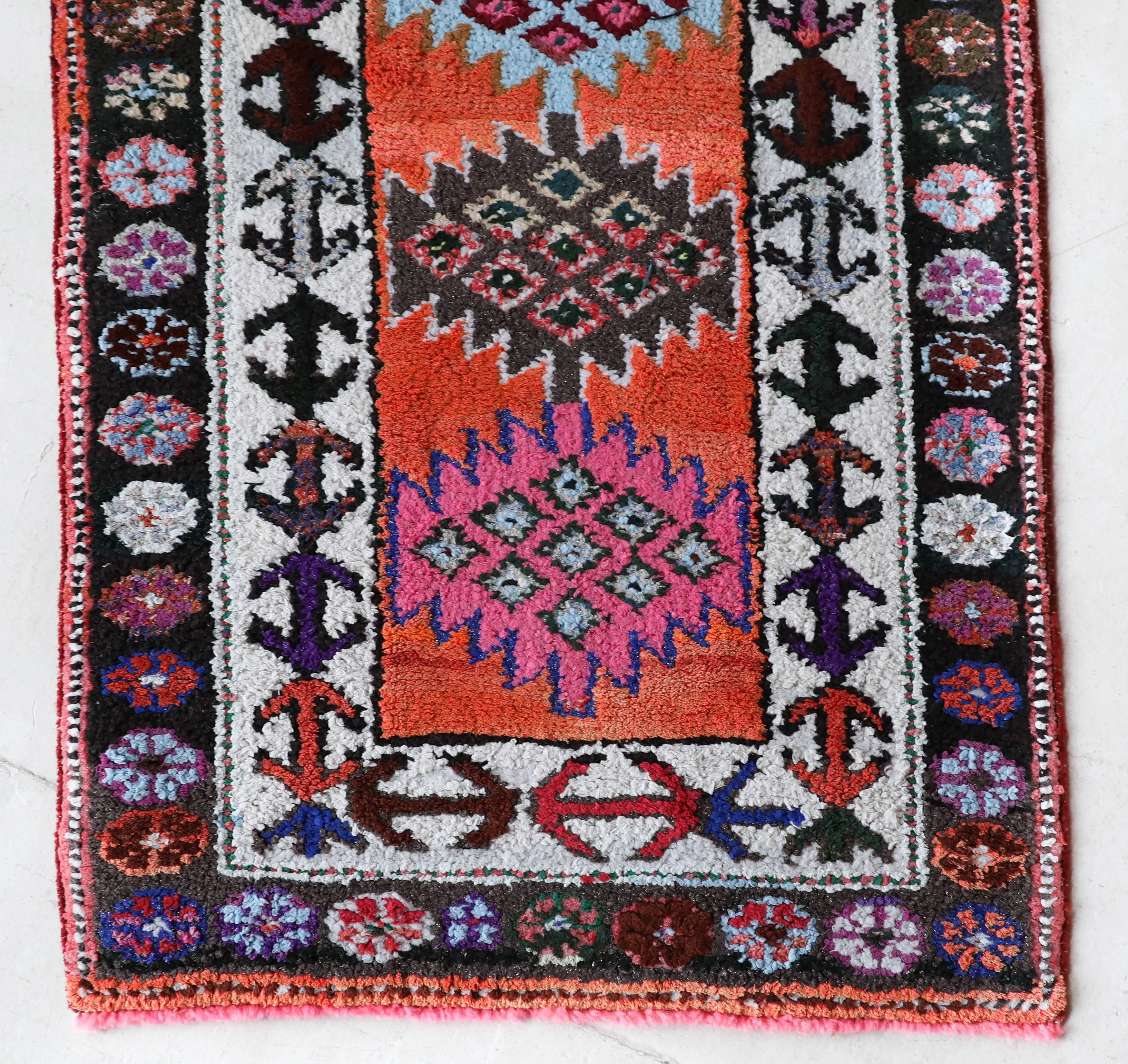Vintage Kurdish Herki Runner Rug 2'10"x13'3"