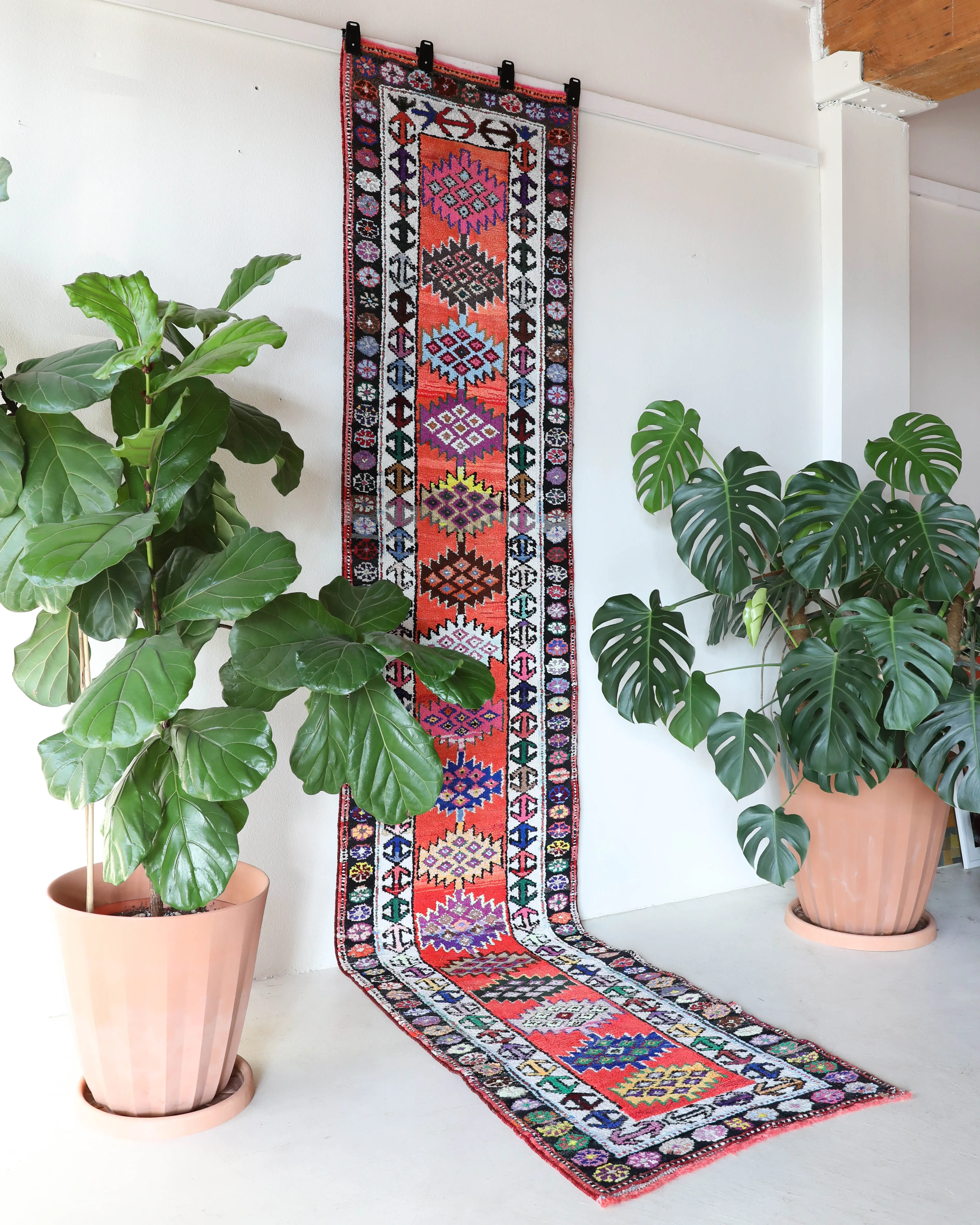 Vintage Kurdish Herki Runner Rug 2'10"x13'3"