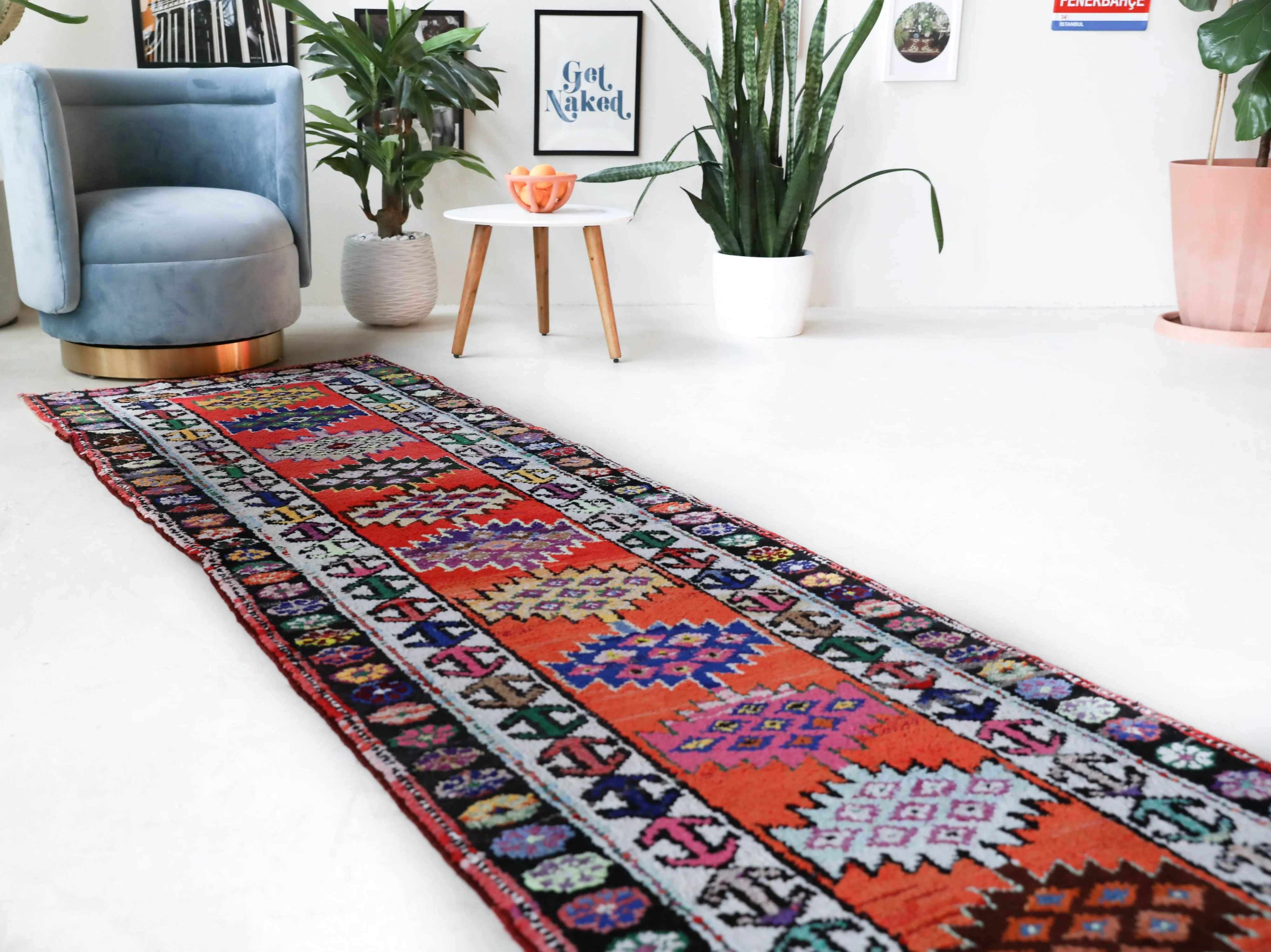 Vintage Kurdish Herki Runner Rug 2'10"x13'3"