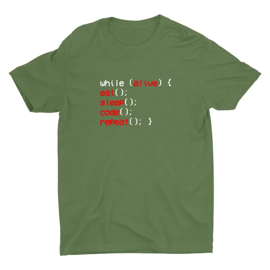 While Alive, You Eat Sleep Cotton Tee