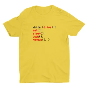 While Alive, You Eat Sleep Cotton Tee