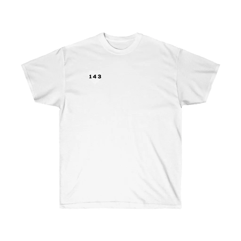 White "143" Adult T-shirt
