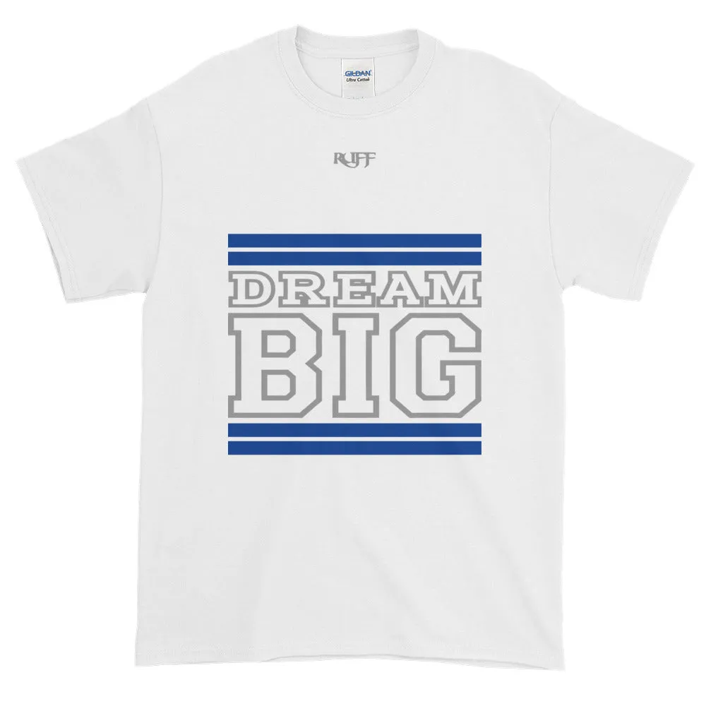 White Royal Blue and Grey Short-Sleeve T-Shirt