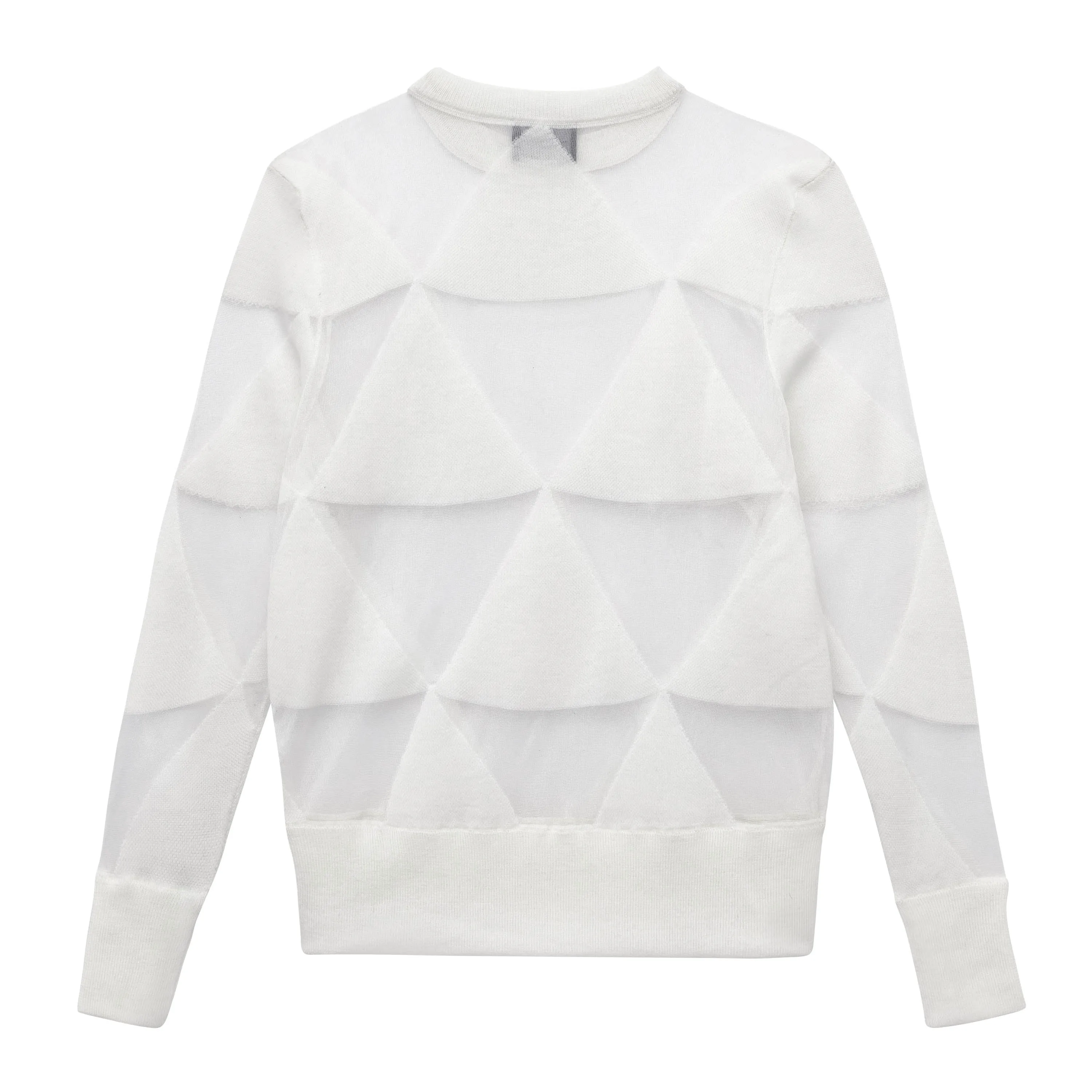 White Triangle Intarsia Sweater