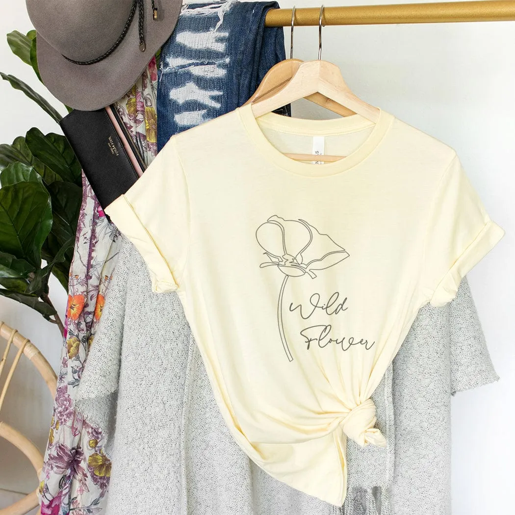 Wild Flower Minimalist Graphic T-Shirt - NA119