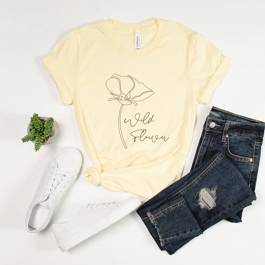 Wild Flower Minimalist Graphic T-Shirt - NA119