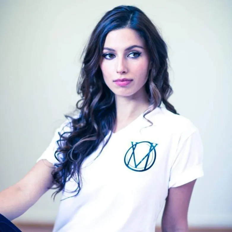 Women's - Circle Logo White V Neck T-Shirt