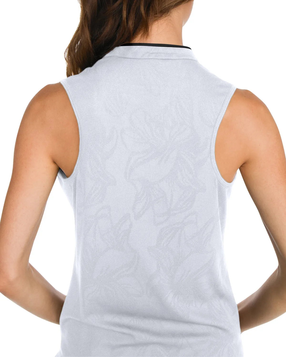 Women's Collarless Floral Golf Polo