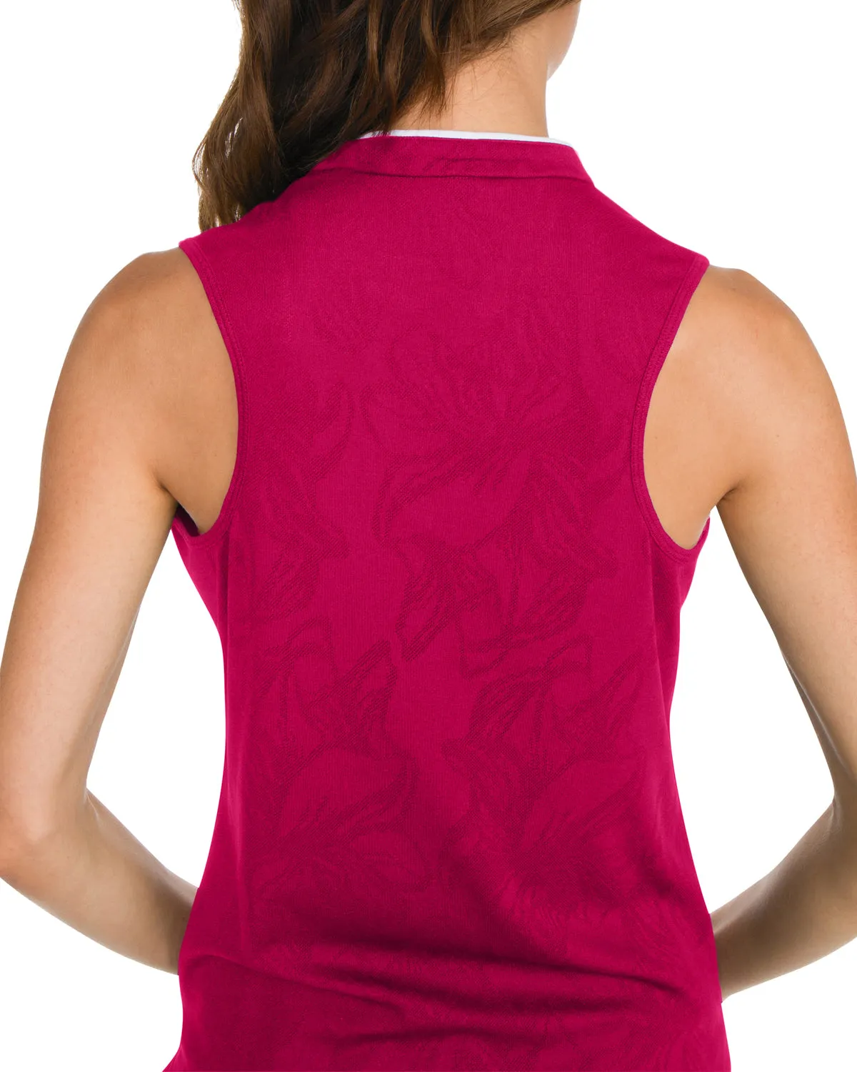 Women's Collarless Floral Golf Polo