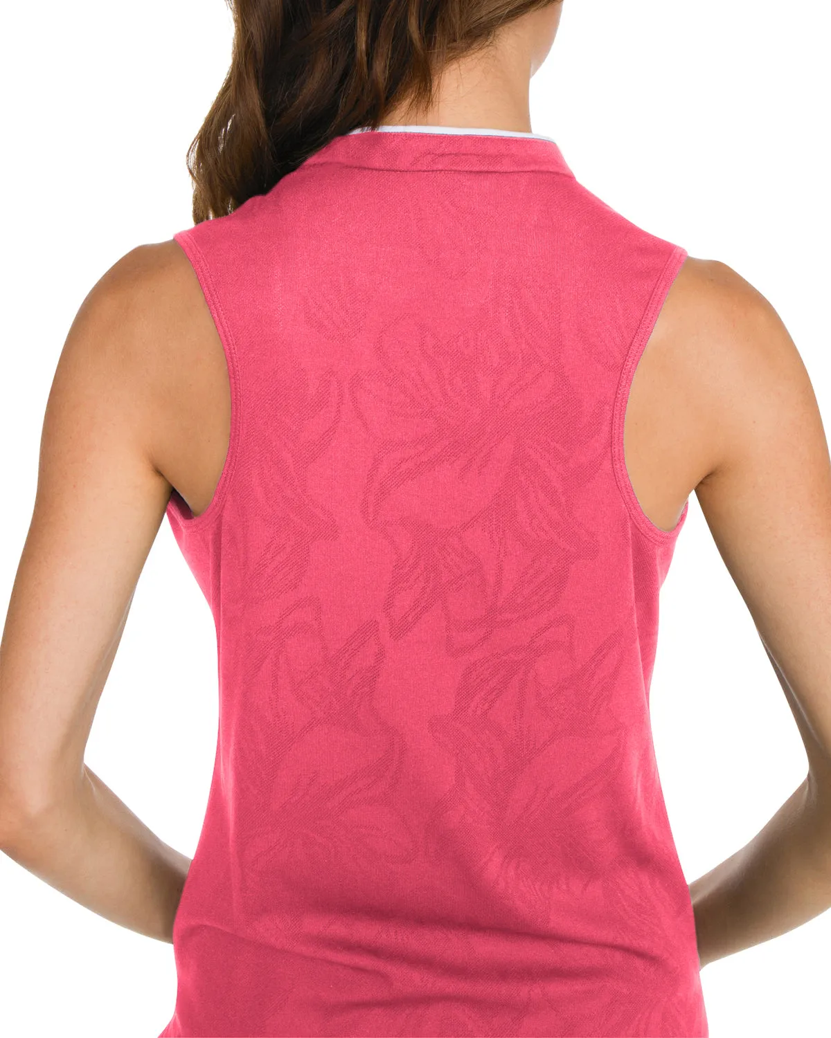 Women's Collarless Floral Golf Polo