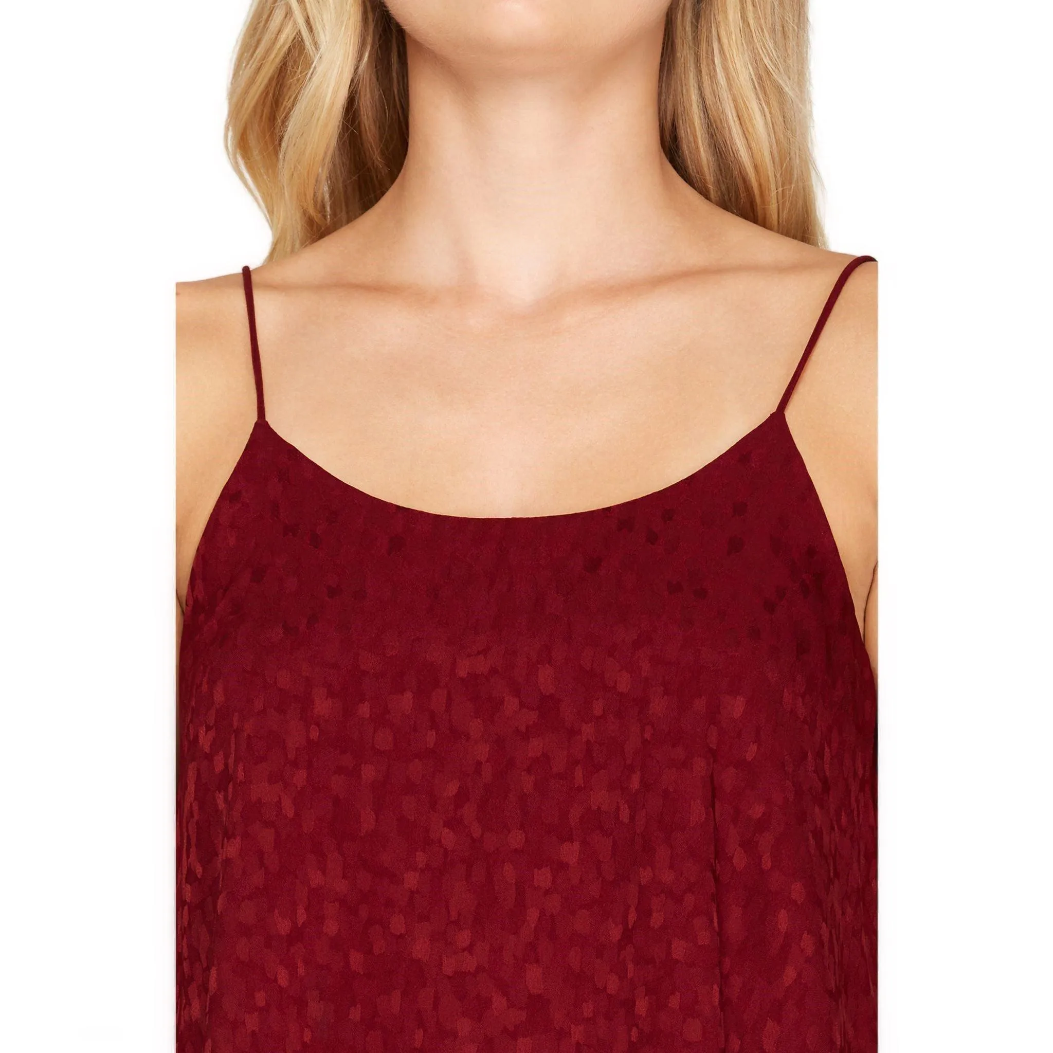 Women's Elegant Jacquard Satin Spaghetti Strap Camisole Top