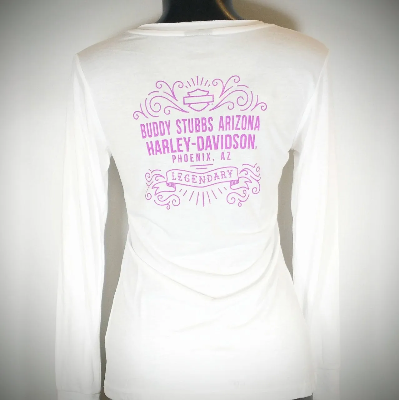 Womens Harley-Davidson Circle Wings V-Neck Long Sleeve - 40290668