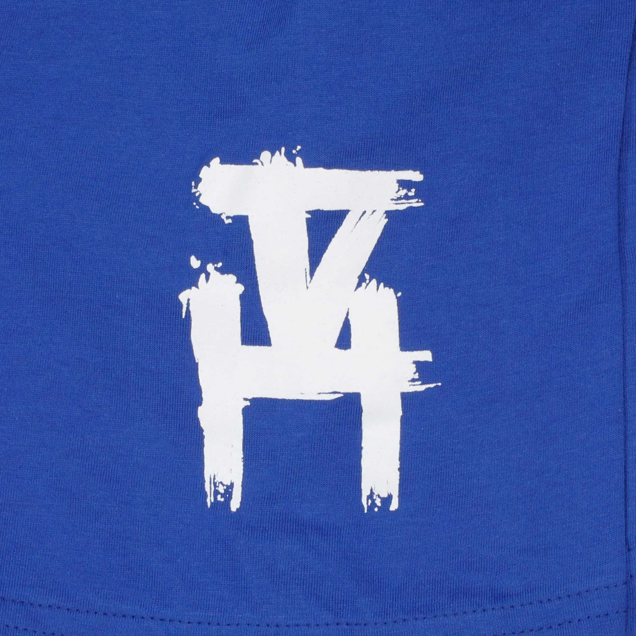 Women's - Heart Blue and White Crew Neck T-Shirt