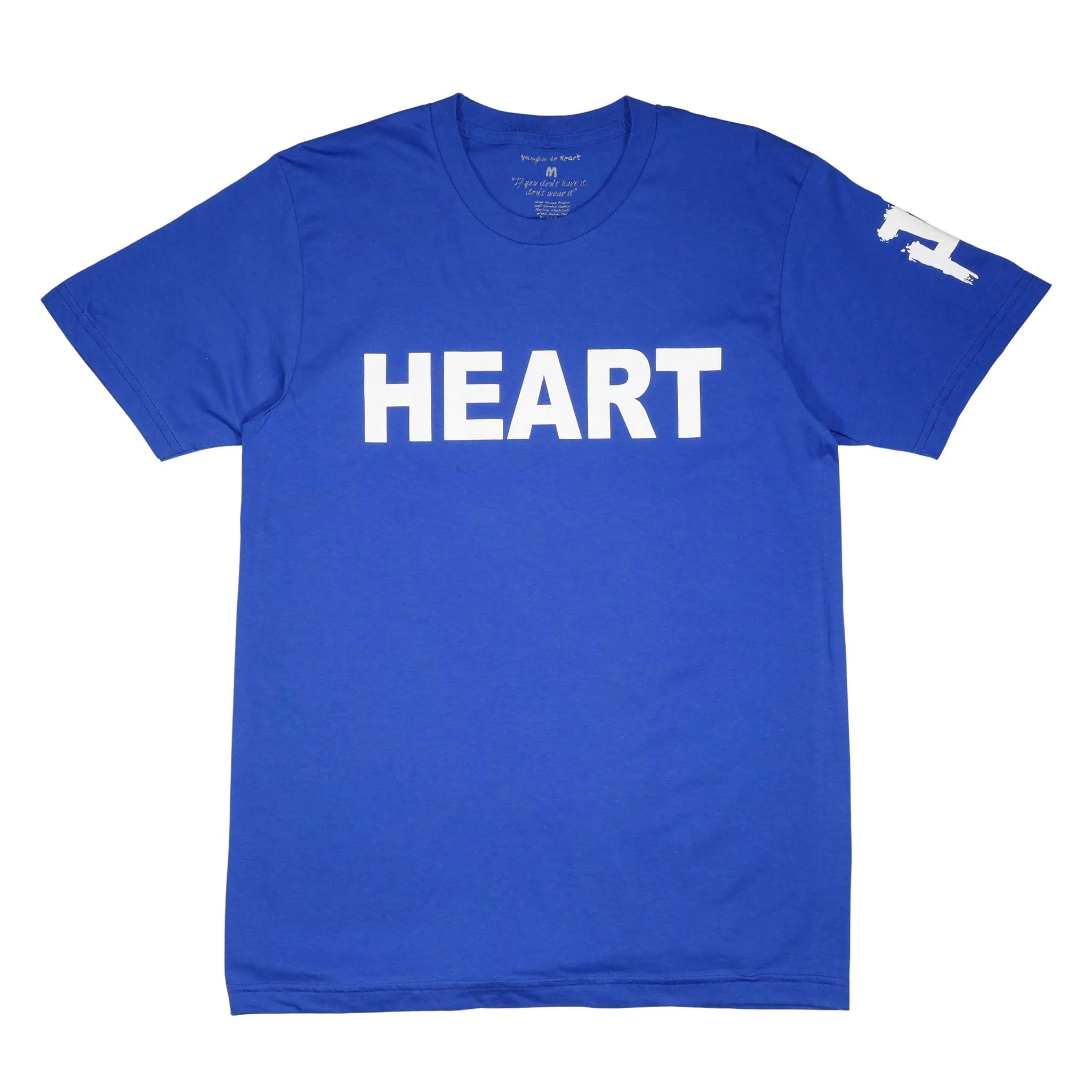Women's - Heart Blue and White Crew Neck T-Shirt