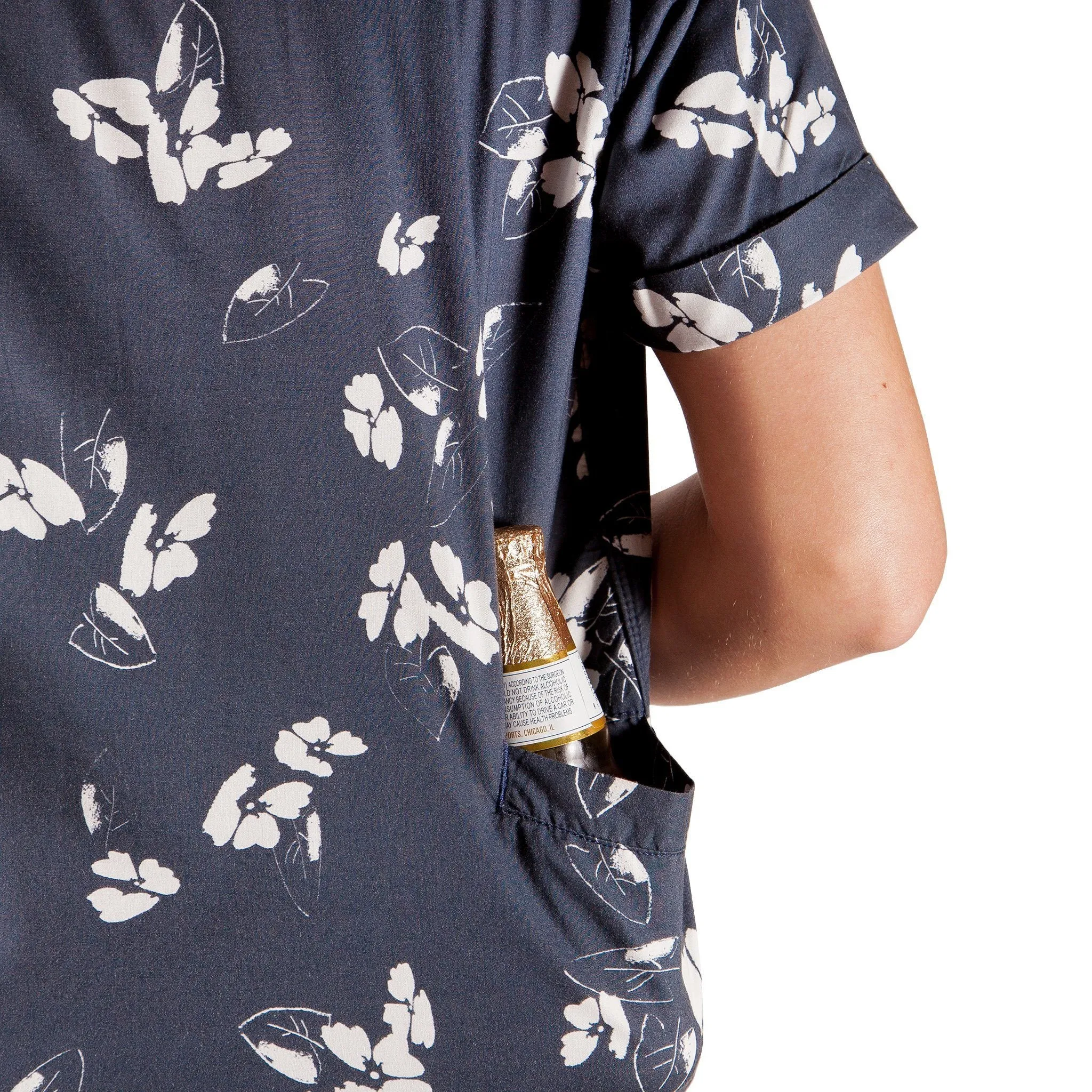 Women’s High Water Shirt - California Poppy, Washed Navy
