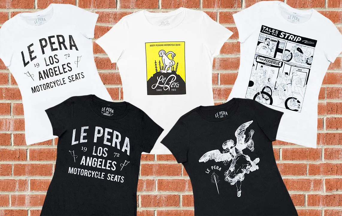 Women's Le Pera White Text T-Shirt