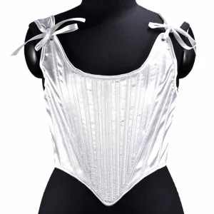 Women's Renaissance Satin Corset Lace Up Vintage Boned Bodice Victorian Bustier