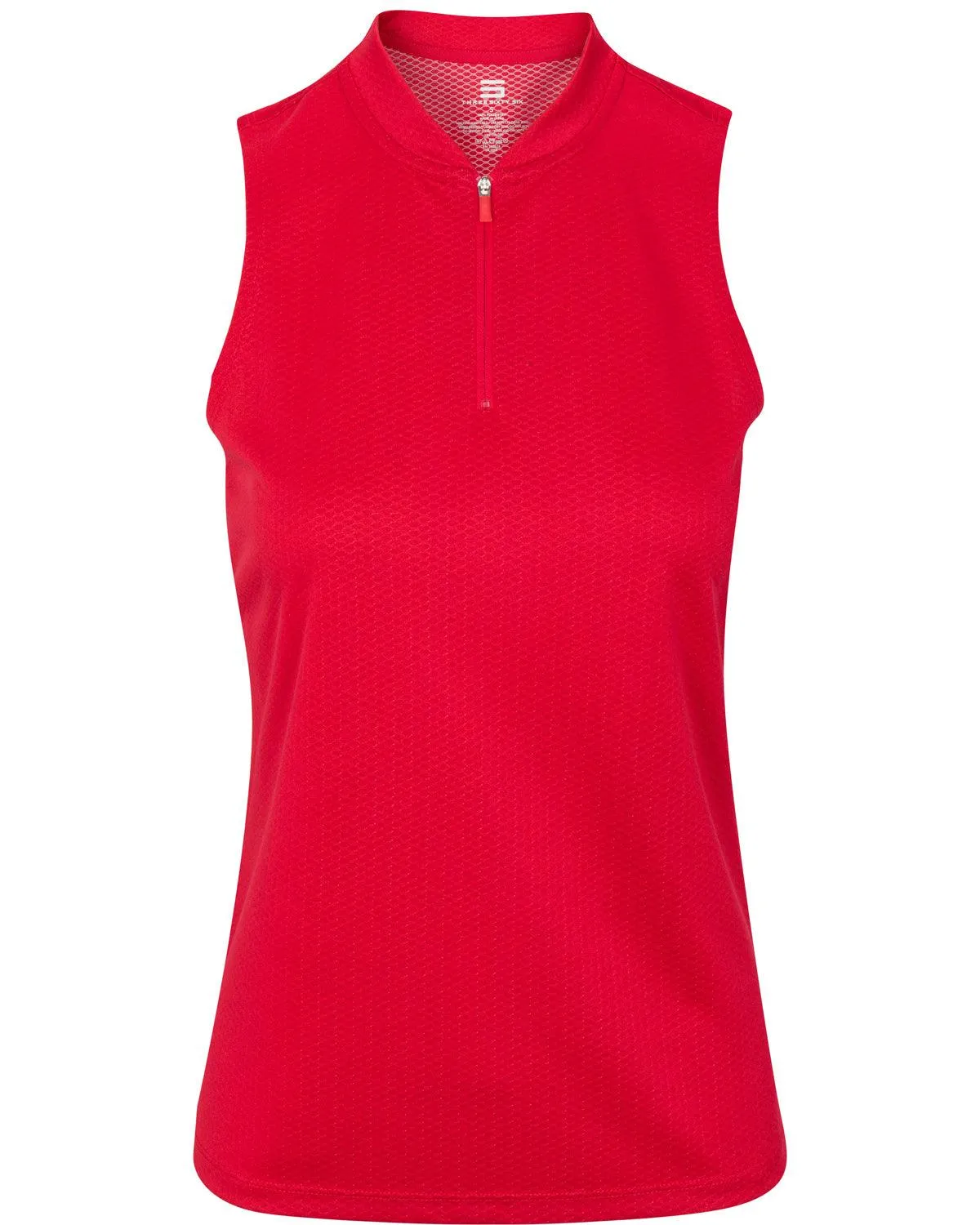 Women's Sleeveless Collarless Golf Polo with Zipper