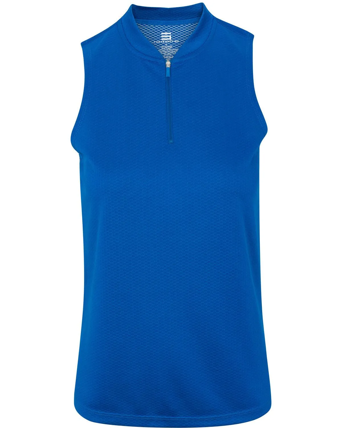 Women's Sleeveless Collarless Golf Polo with Zipper
