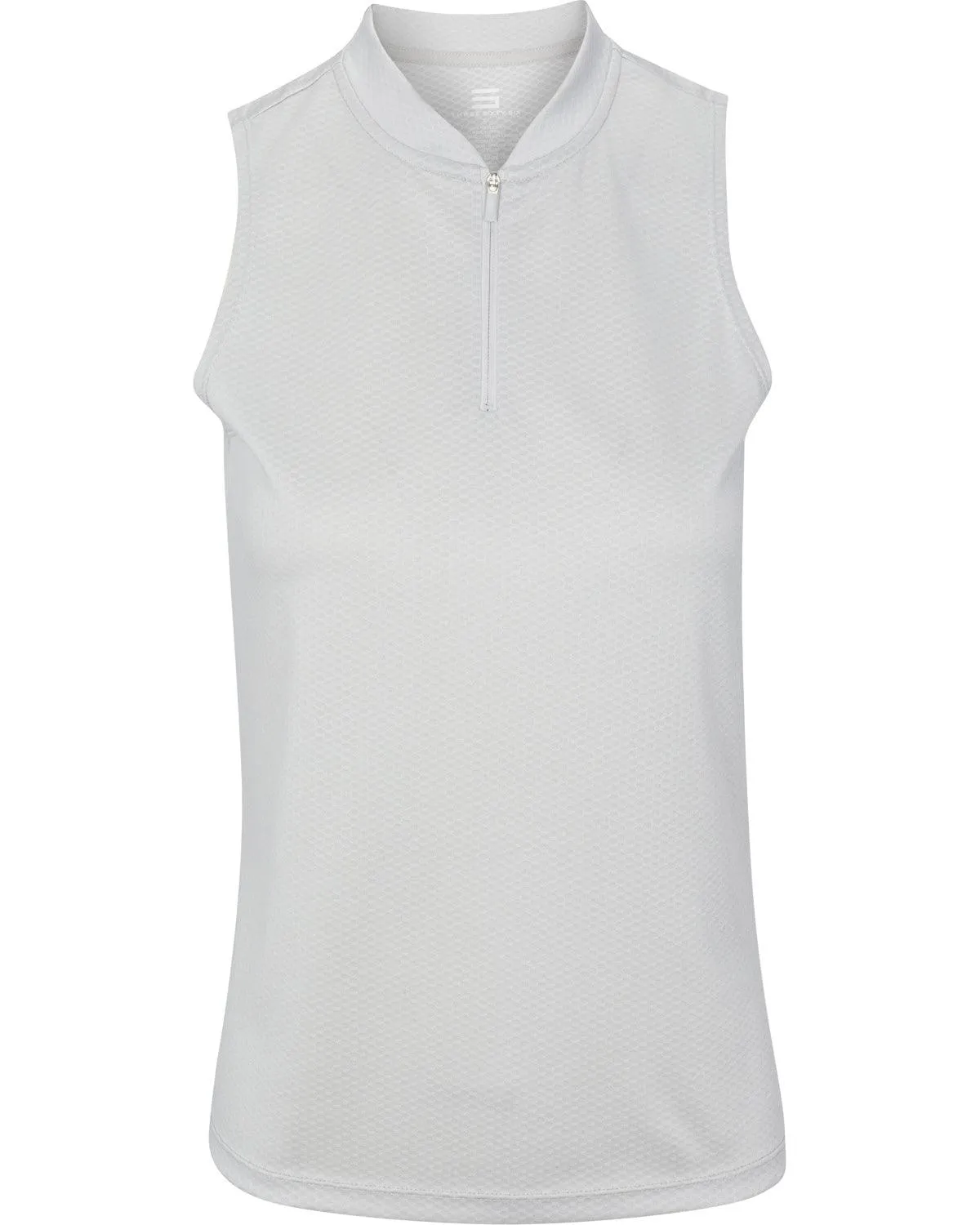 Women's Sleeveless Collarless Golf Polo with Zipper