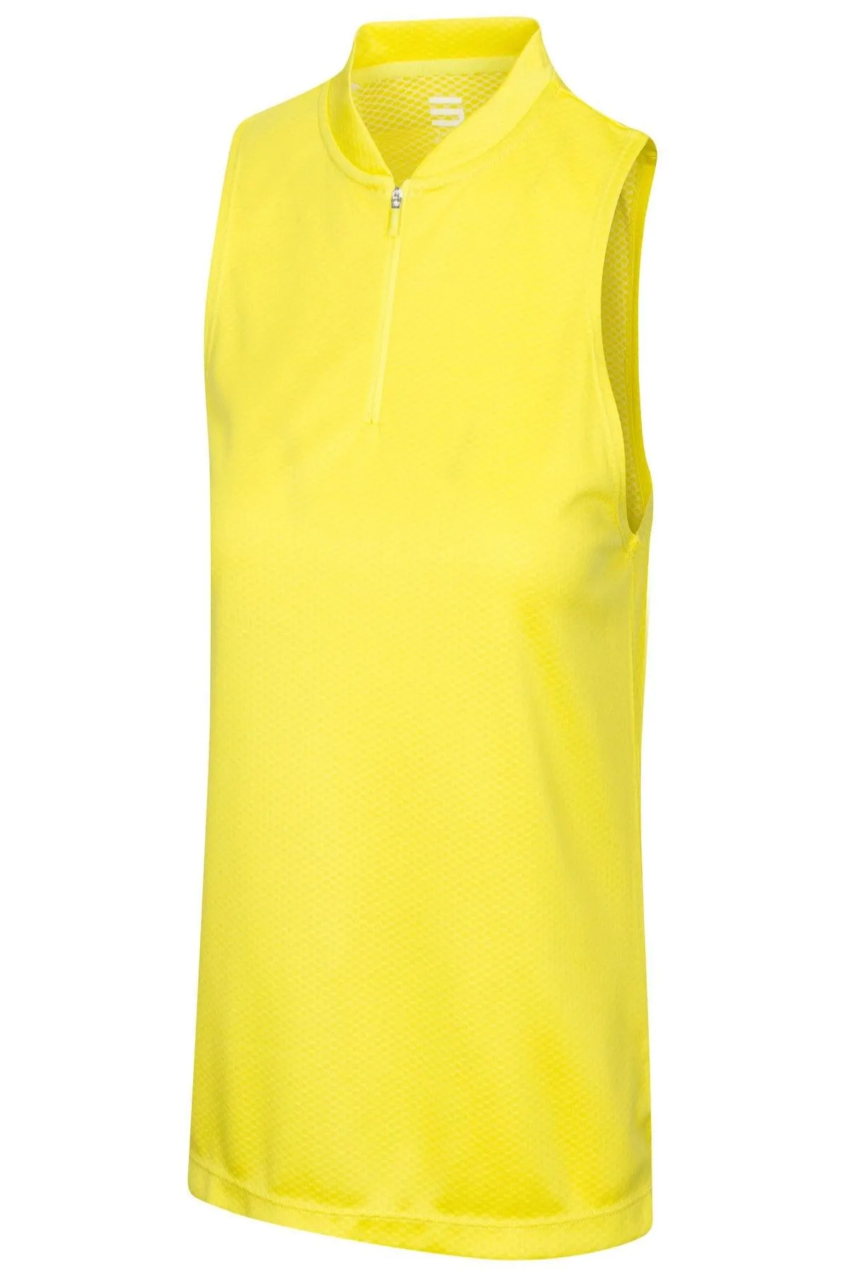 Women's Sleeveless Collarless Golf Polo with Zipper