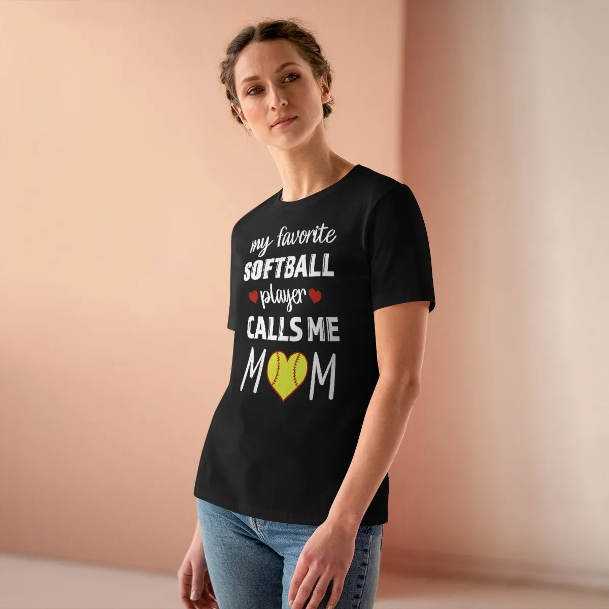 Women's Tee - My Favorite Softball Player Calls Me Mom