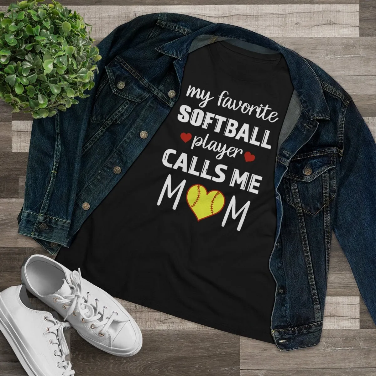 Women's Tee - My Favorite Softball Player Calls Me Mom