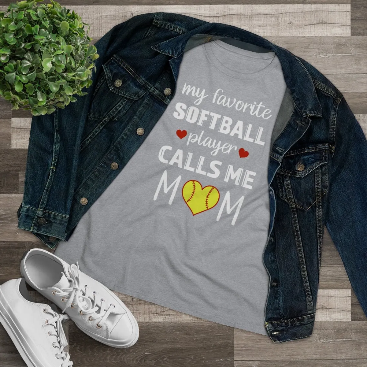 Women's Tee - My Favorite Softball Player Calls Me Mom