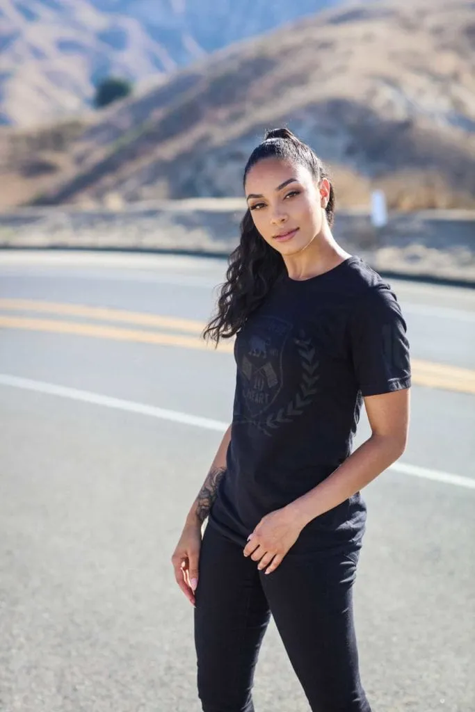 Women's - Uno Zero Emblema Black Crew Neck T-Shirt