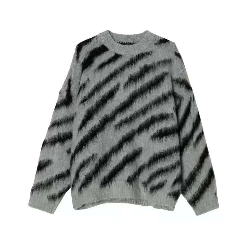 Zebra Pattern Mohair Sweater