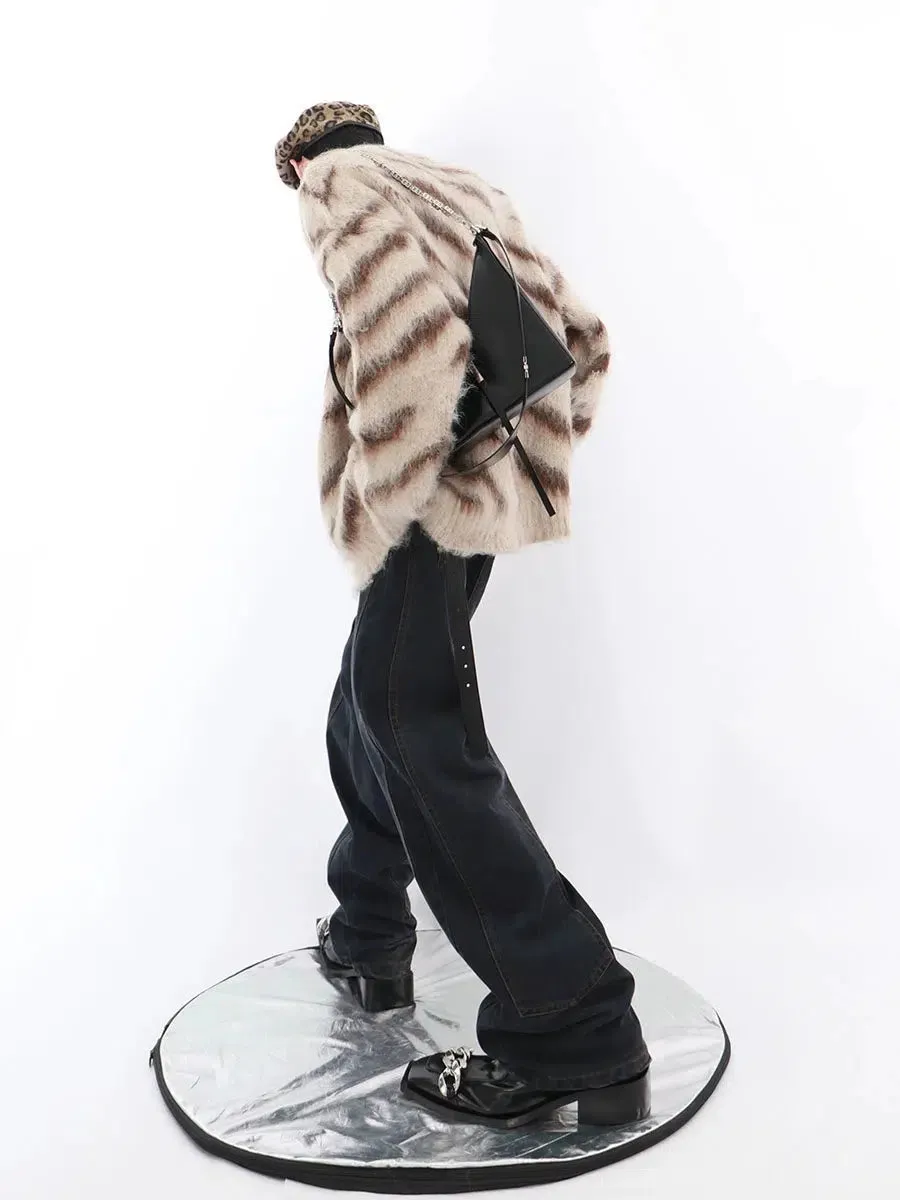 Zebra Pattern Mohair Sweater
