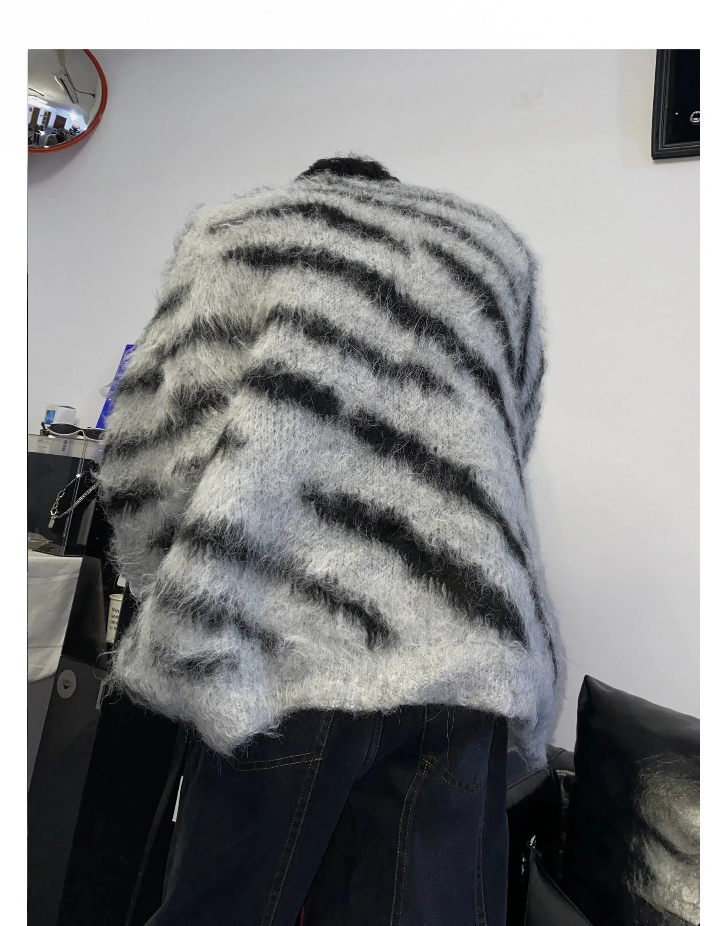 Zebra Pattern Mohair Sweater