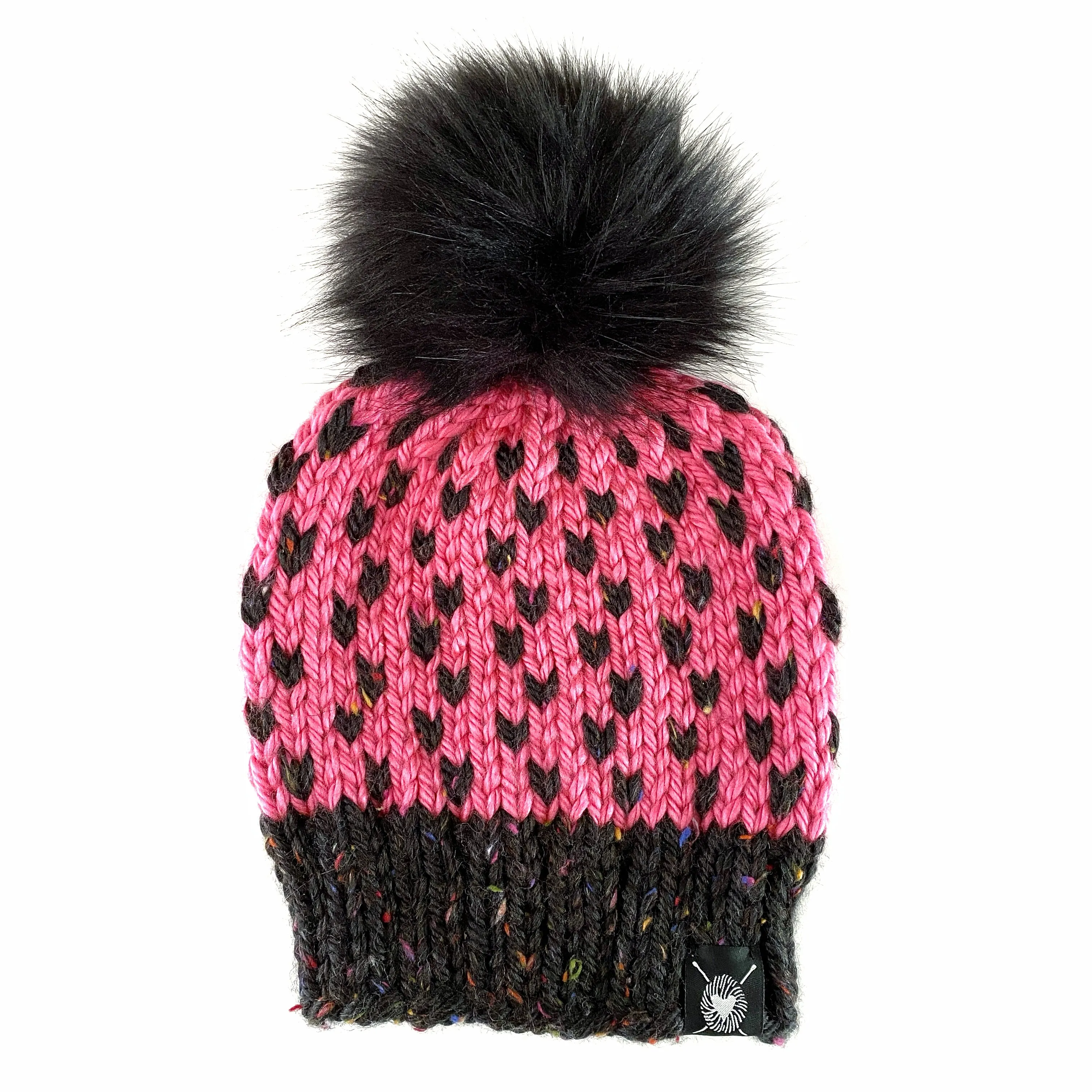 Zero Waste : Tiny Hearts Pom-Pom Beanie(wool free)